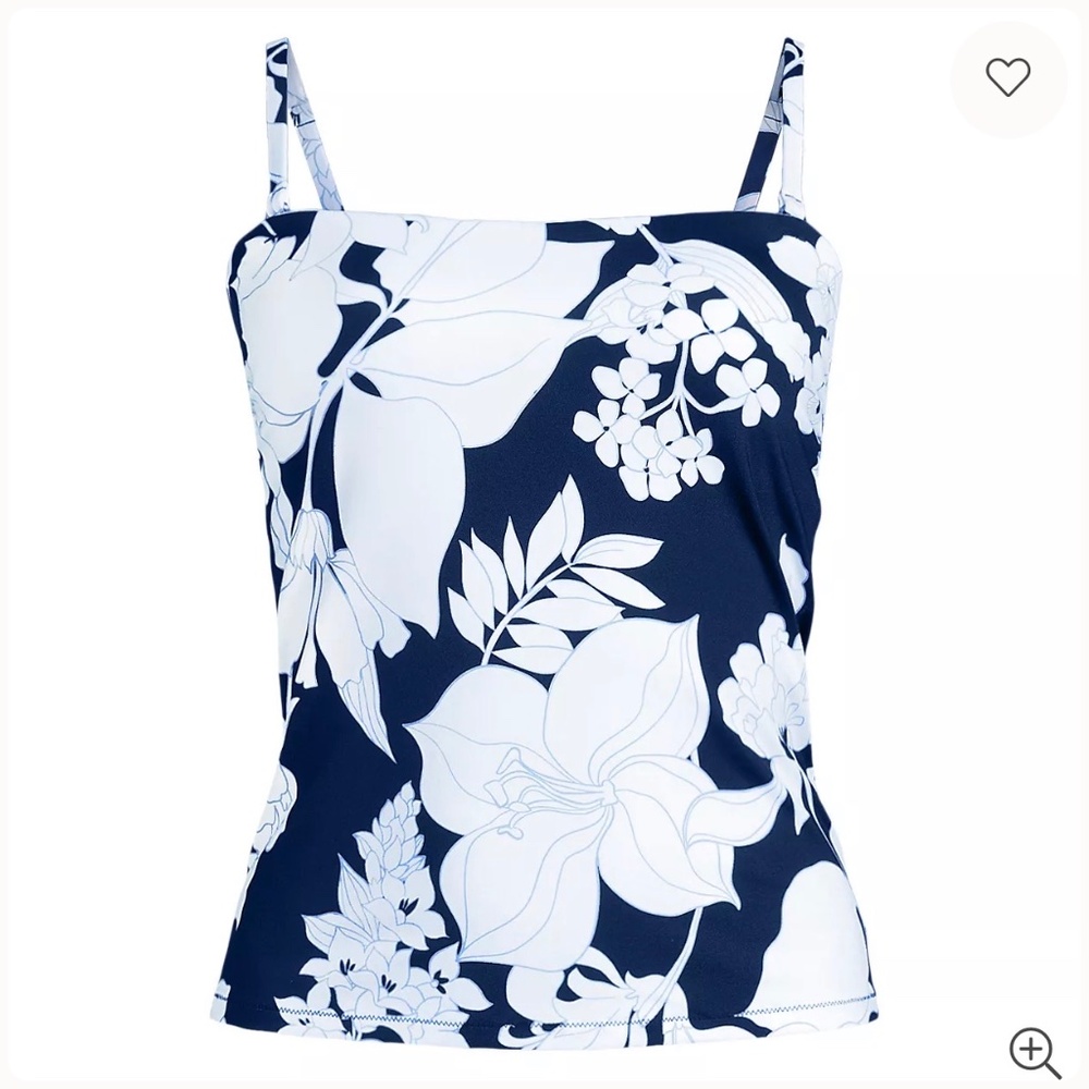 Land's End Women's Bandeau Tankini Top, XS